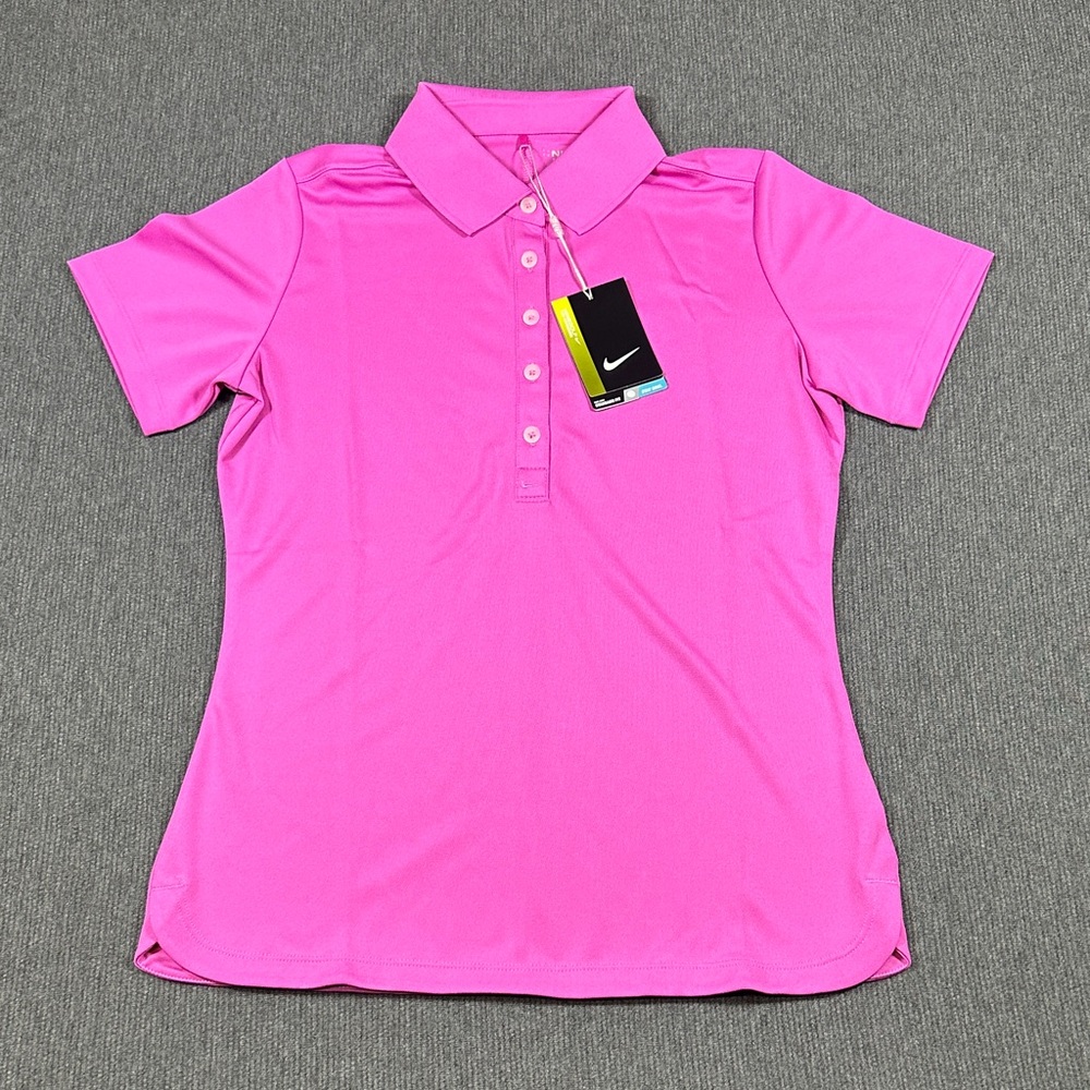 Nike Women's Dri-Fit Tour Performance Golf Polo Shirt Size Small Pink NWT